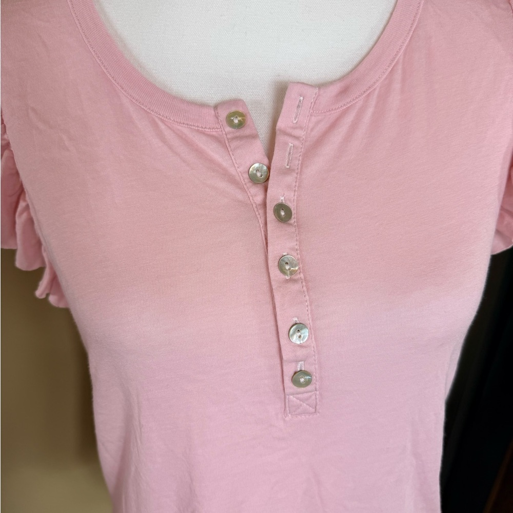 NWT Chaser Light Pink Ruffle Sleeve Blouse size medium - Picture 2 of 5